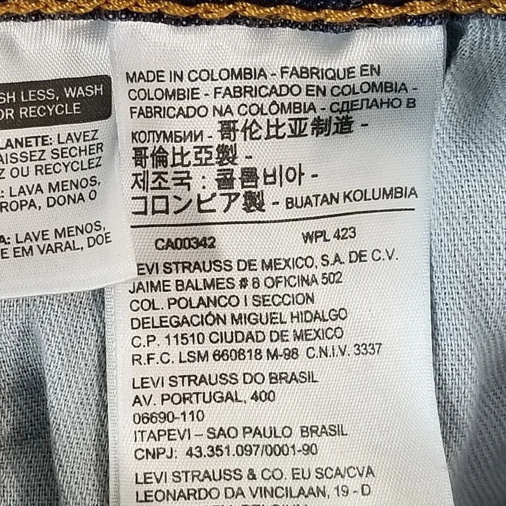 Levi's 505 jeans men's 36x32 regular fit straight blue stretch denim pants